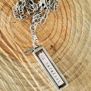 Silver Go Barefoot necklace